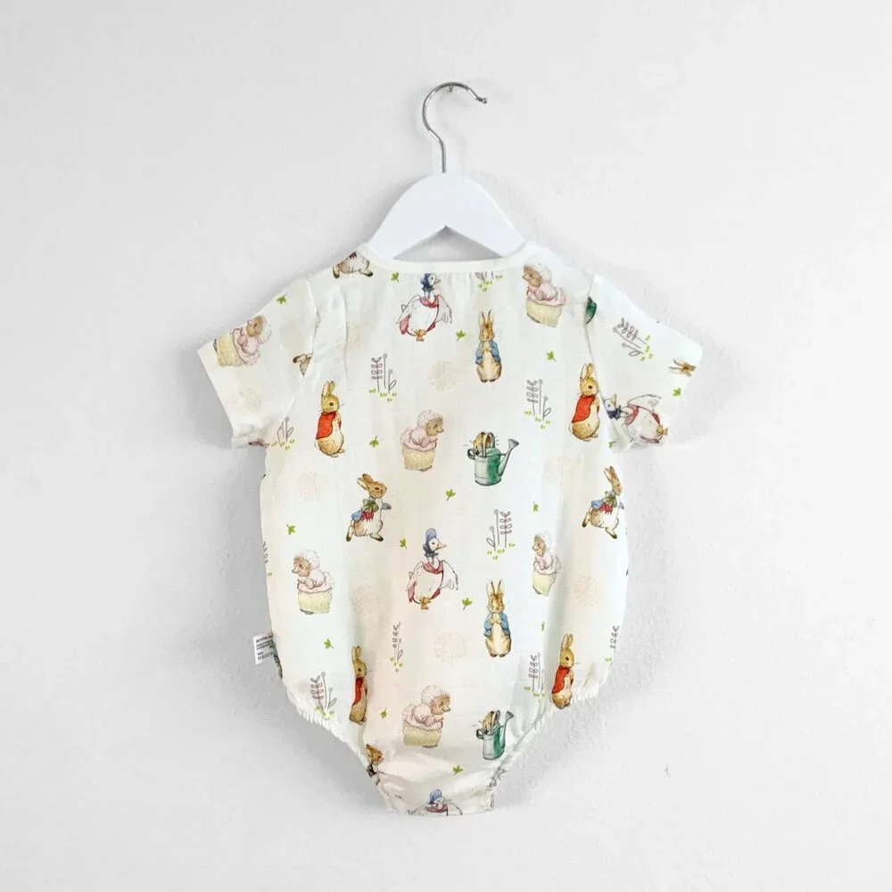 NWT Adorable Peter Rabbit Short Sleeve Baby Romper Onesie One-Piece 18-24M